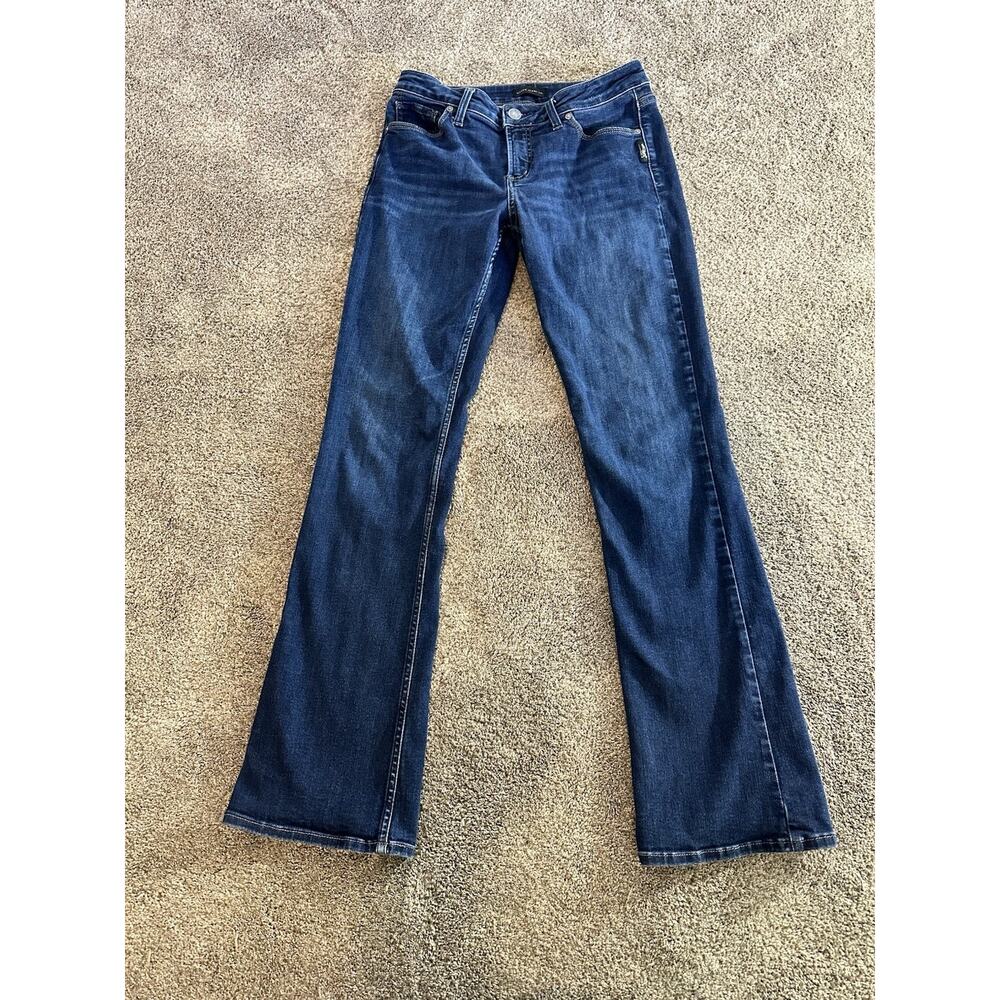 Silver Avery Slim Boot Cut Jeans Women 29x33 Blue Dark Wash Western Flare